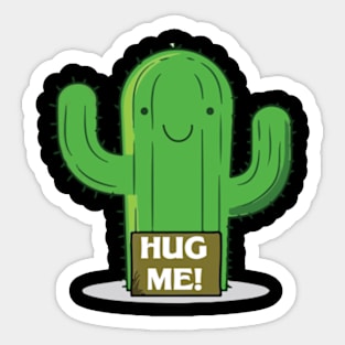 Funny cute cactus hug me Sticker